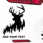 lovska nalepka jelen s smrekami