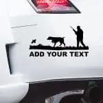 lovska nalepka za avto Lovec s puško in psom