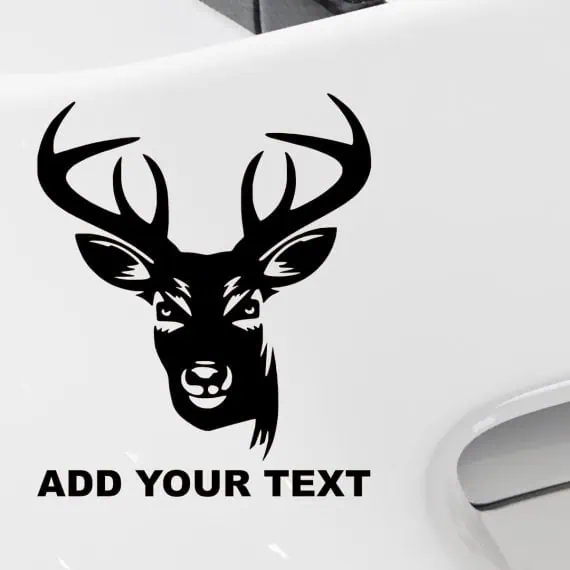 nalepka za avto lovska Lovska jelenova glava z rogovi