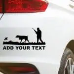 nalepke za avto Lovec s puško in psom