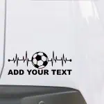 Nalepka srčni utrip z nogometno žogo za avtomobile