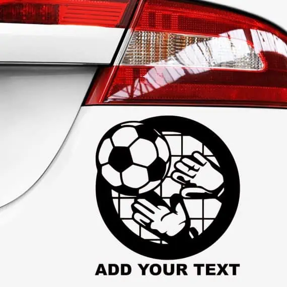 avto nalepke za avtomobile golmanske rokavice z nogometno žogo