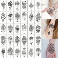 30 začasnih tetovaž čipkastih cvetov