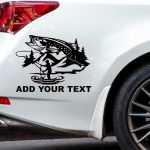 Nalepka za avtomobile ribič muhari in postrv
