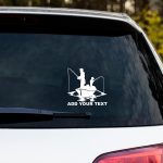 Nalepke za avtomobile oče in sin lovita ribe iz čolna