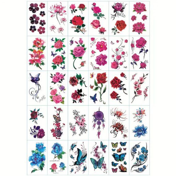 Tatuji 30 kosov rože in metulji