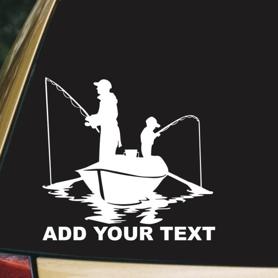 avto Nalepka oče in sin lovita ribe iz čolna