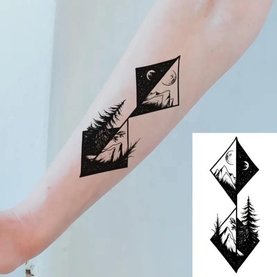tatu drevo geometrijske oblike