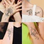 tatuji drevo življenja, ptica, zmaj in metuljčki v kompletu