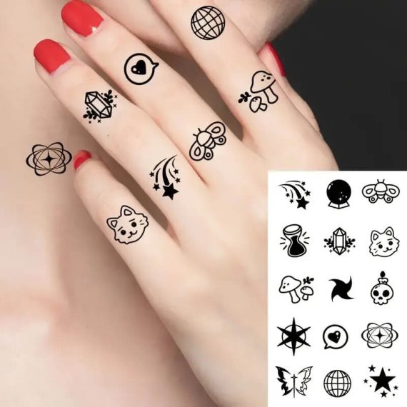komplet tattoo nalepk vzorci