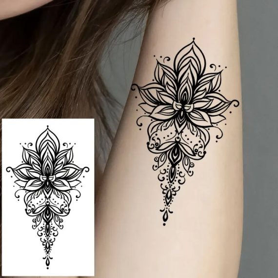 začasna tattoo nalepka čipkasta roža