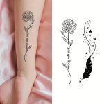 začasne tattoo nalepke pero in roža s citatom