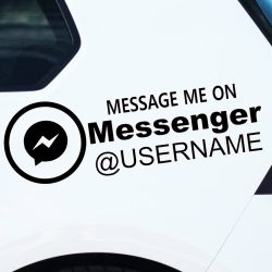 Facebook nalepka za avto Message me on messenger