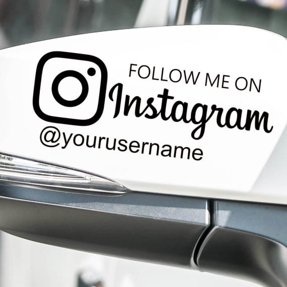 Nalepka za avto FOLLOW ME on INSTAGRAM
