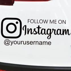 Nalepka za avtomobil FOLLOW ME on INSTAGRAM