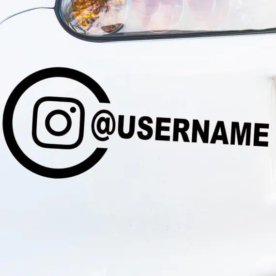 Nalepka za avtomobil INSTAGRAM USERNAME logo